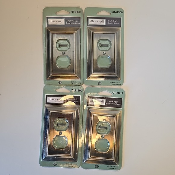 Allen + Roth COSGROVE Oil Rubbed Bronze Single Duplex Wall Plate Lot Of 4 - Picture 1 of 3